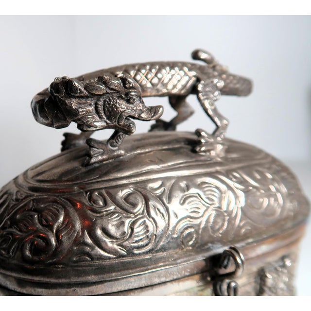 Mixed Metal Larger Size Dragon Trinket Box or Dresser Box or Jewelry Box For Sale - Image 13 of 13