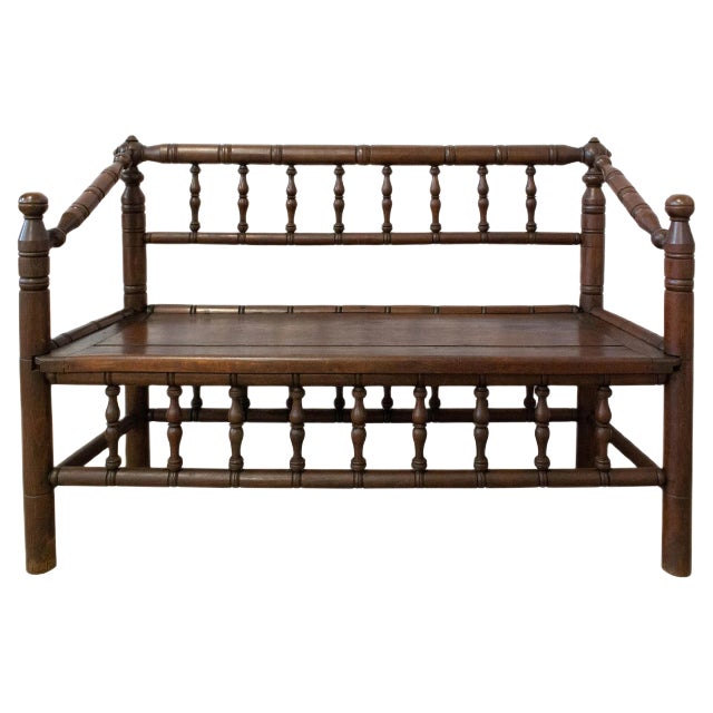 Antique French Provincial Baluster Bench in Turner's Chairs Style For Sale