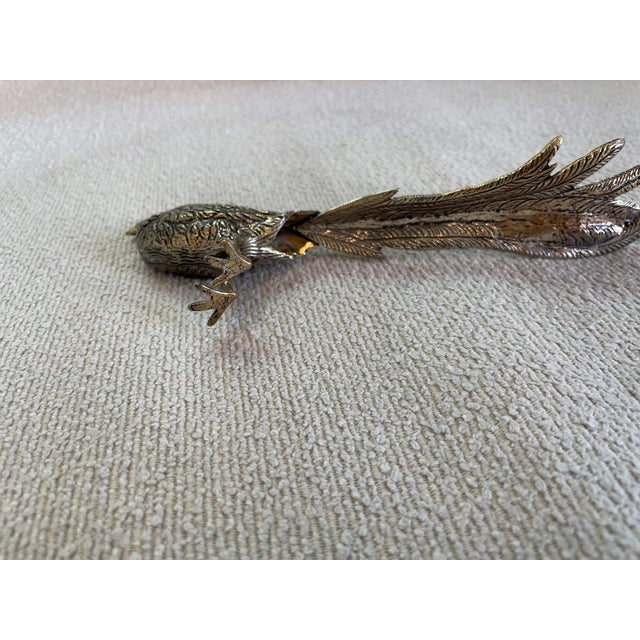 Mid 20th Century Vintage Silverplate Table Pheasants For Sale - Image 5 of 9