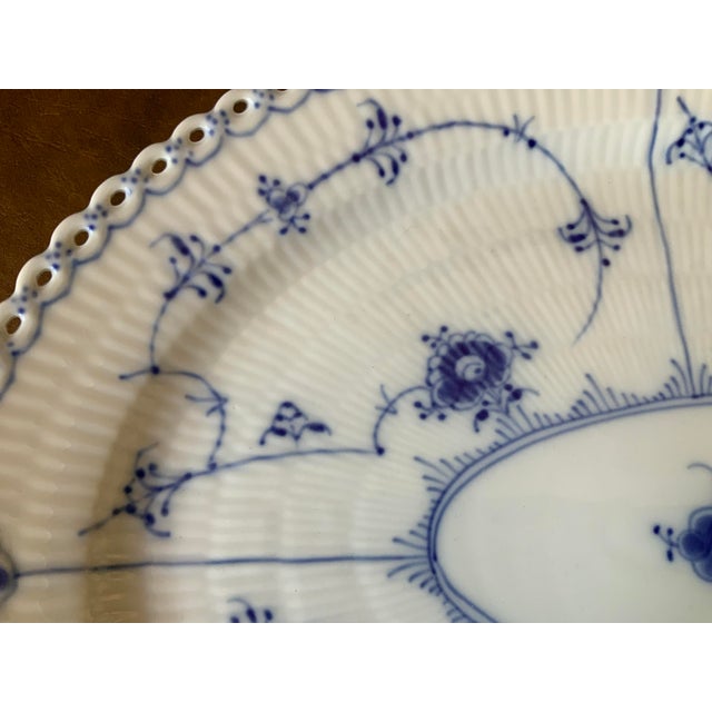 1960s 1960s Royal Copenhagen Blue Fluted Full Lace Platter 1148 For Sale - Image 5 of 8