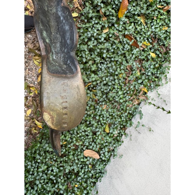 Mid 20th Century P.E. Guerin Bronze Ostrich Leg Lamp For Sale - Image 11 of 14