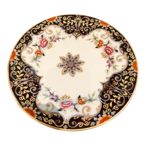C.1845 to 1850. Minton Flow Blue Imari Polychrome Lunch Plates Set of 4
