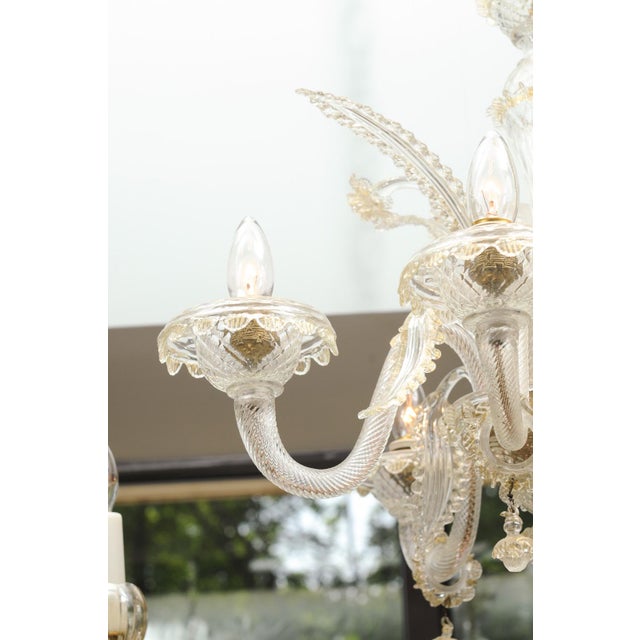 1940s Exquisite 6-Light Murano Glass Chandelier, 1940s Italy For Sale - Image 11 of 18