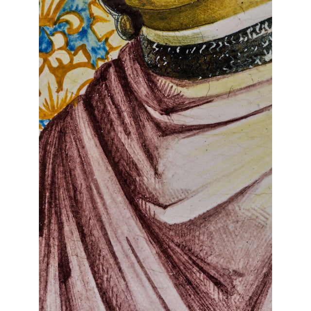2000 - 2009 Large Italian Platter with Portrait After Botticelli For Sale - Image 5 of 11