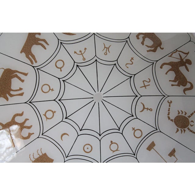1970’s Zodiac Horoscope Astrology Flush Mount Light Fixture - Glass Cover Only For Sale In Milwaukee - Image 6 of 10