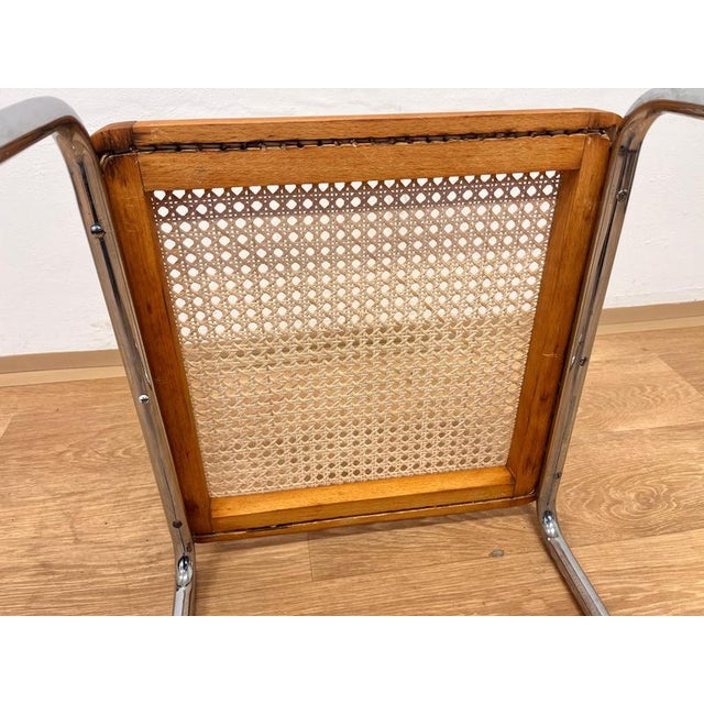 1930s Vintage Bauhaus Wicker Stool in Chrome by Marcel Breuer, 1930s For Sale - Image 5 of 9
