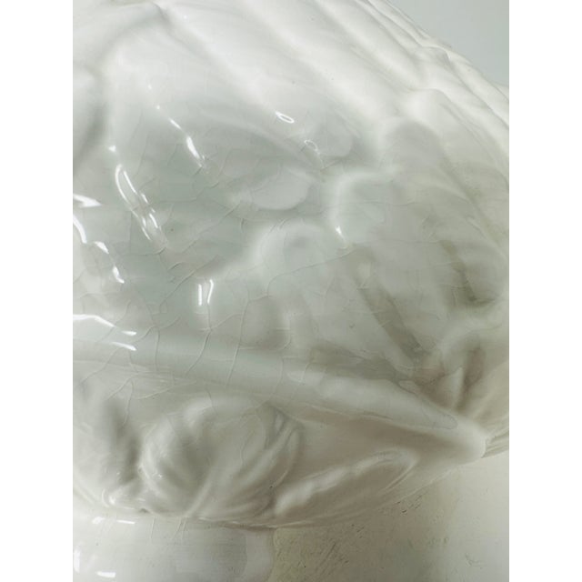 Large Vintage 1970s Italian Blanc De Chine Swan Handled Urn – 16" For Sale - Image 13 of 16