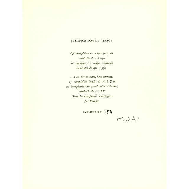 1962 Roger Mühl Lithograph "Fleurs" (Flowers) For Sale - Image 4 of 4