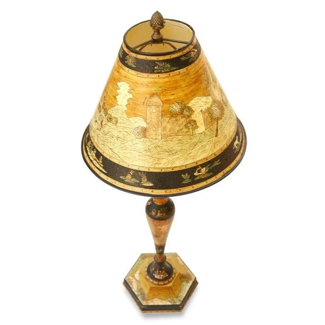 Late 20th Century Late 20th Century Folk Art Painted Metal Lamp For Sale - Image 5 of 9