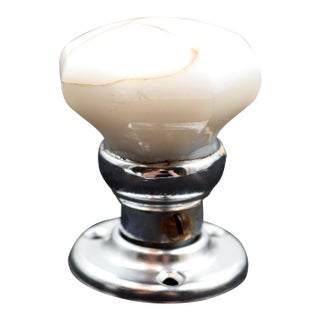 Vintage Octagon White Milk Glass Dummy Door Knob For Sale