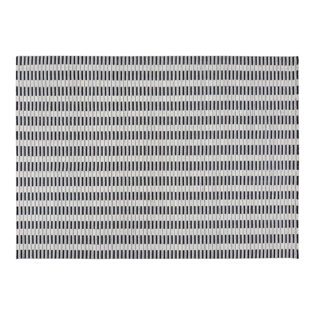 Contemporary Modern Black/White Hand Loom Wool Rug,8'X10' For Sale