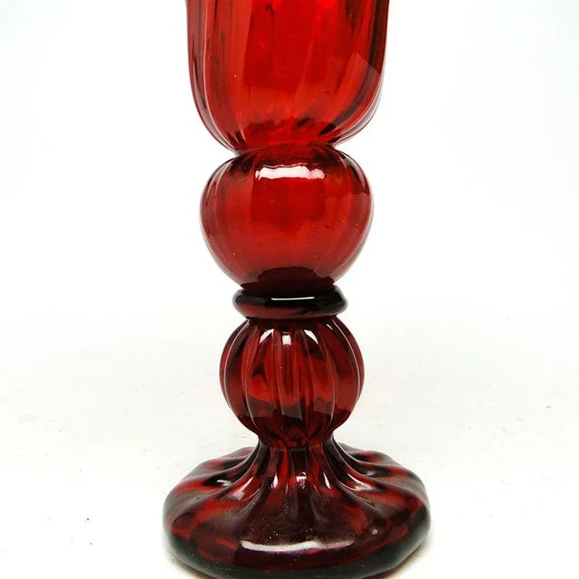 Red Vase by J. Słuczan-Orkusz for Cracow Institute for Glassworks, Poland, 1970s For Sale - Image 8 of 11