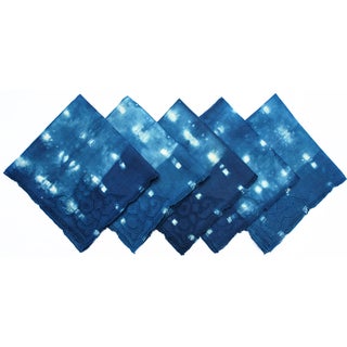 Night Stars Vintage Linen Napkins - Set of 5 For Sale