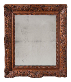 French Carved Wood Mirror, Early 18th Century