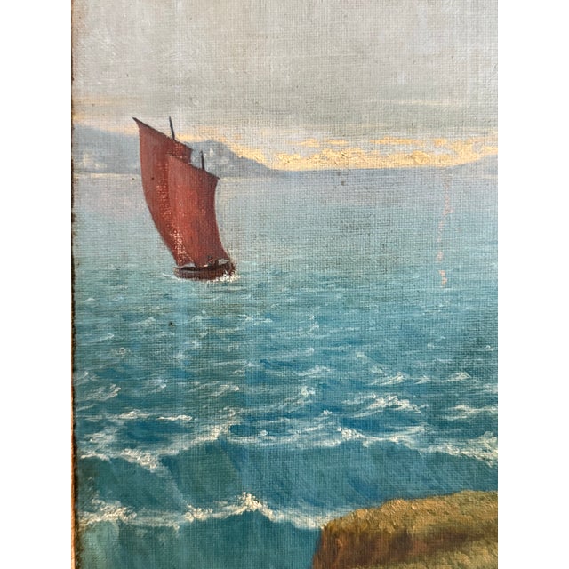 Late 19th Century 19th C French Painting in Ornate Heavy Gilt Gold Frame For Sale - Image 5 of 13