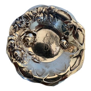 19th C Art Nouveau Sterling Silver Rose Bowl or Bonbon Dish For Sale