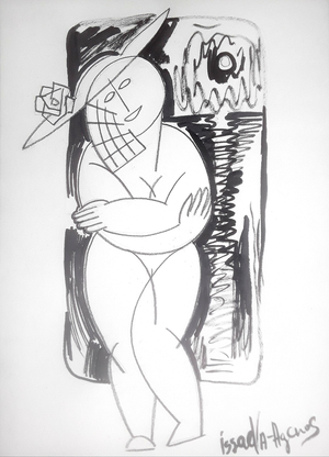 Issaeva-Agenos, Figurative Composition, 2006, Pencil & Ink on Paper