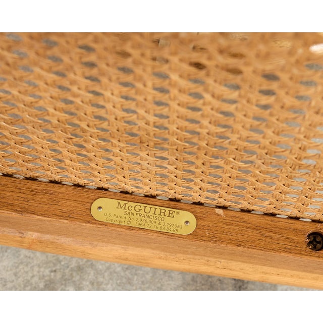 Wood Set of Six Genuine McGuire "Cracked Ice" Rattan Dining Chairs For Sale - Image 7 of 18