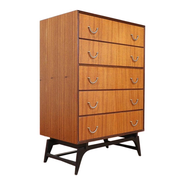 Mid Century Modern Vintage Teak Dresser Chest in the Style of Meredew Danish Style For Sale