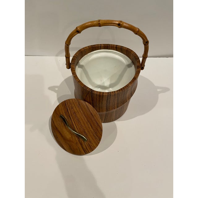 Kraftware Vintage Ice Bucket With Bamboo Handle For Sale - Image 4 of 6