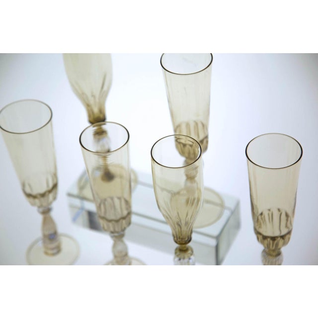 Champagne Flutes by Cenedese, Set of 6 For Sale - Image 11 of 18