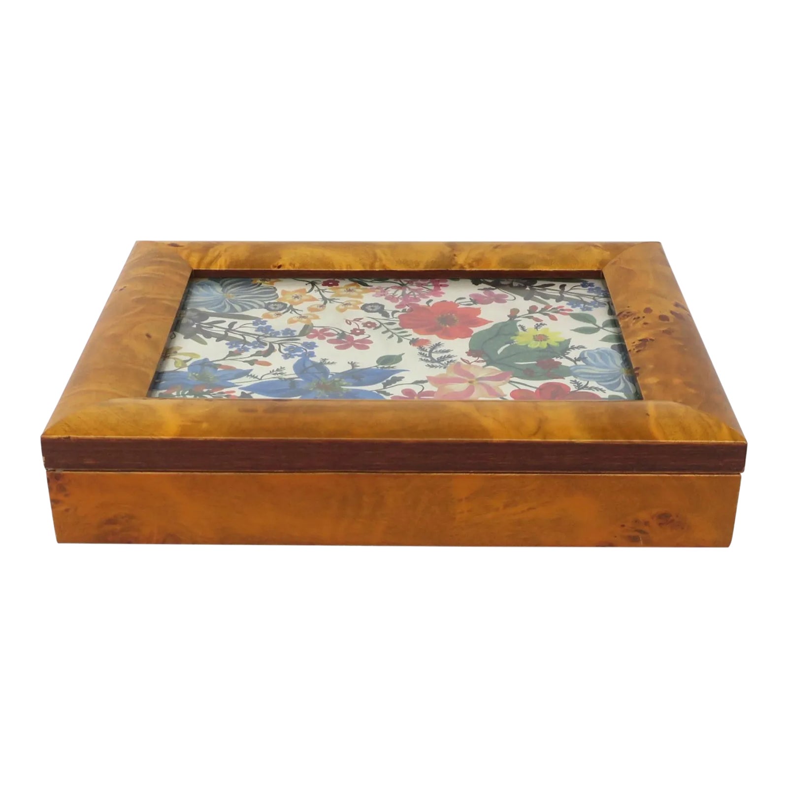 Burl Wood Jewelry Box & Picture Frame Chairish