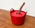 Mid-Century Modern Red Enamel Cast Iron Pot with Teak Handle by Timo Sarpaneva for Rosenlew of Finland, 1960s For Sale - Image 6 of 18