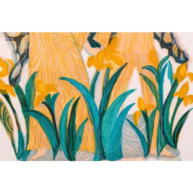 Mid 20th Century Mid 20th Century Gemini Zodiac Hand Signed Contemporary 117/250 Framed Lithograph by Judith Bledsoe For Sale - Image 5 of 9