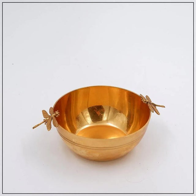 Vintage Golden Metal Bowl For Sale - Image 5 of 10