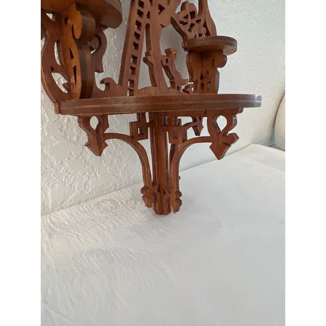 Mid-Century Wood Tree Motif Fretwork Wall Shelf For Sale In West Palm - Image 6 of 8