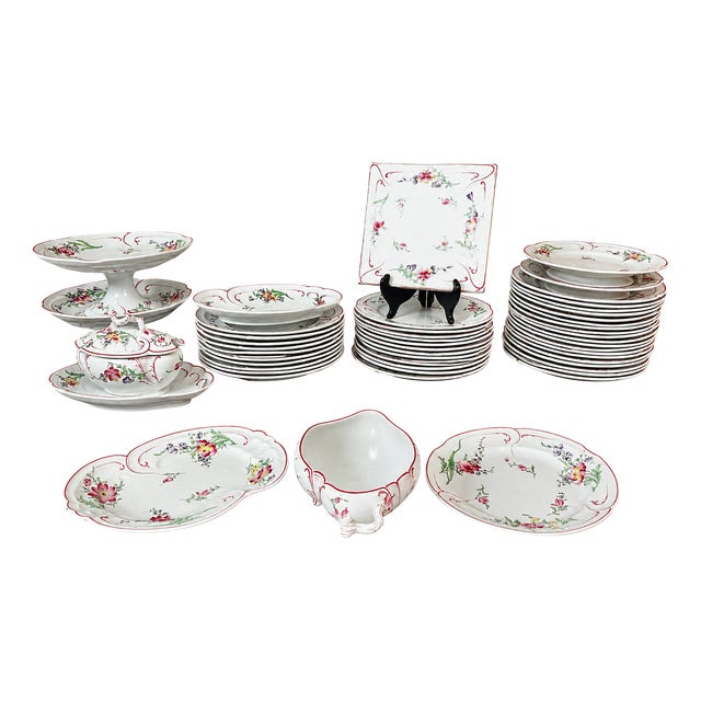 19th Century Service from Luneville, 1890s, Set of 49 For Sale