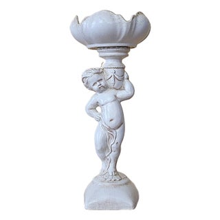 1960s Arnel’s Ceramic Cherub Pedestal Compote Bowl, Canby Oregon For Sale