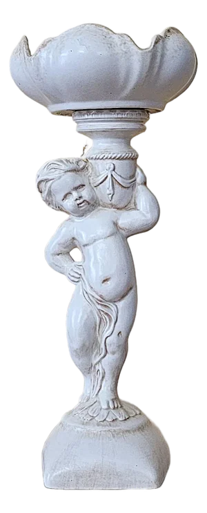 1960s Arnel’s Ceramic Cherub Pedestal Compote Bowl, Canby Oregon