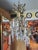 1940s Hollywood Regency Gilt & Verdigris Bronze/ Tole/ Crystal Pendant Chandelier For Sale In Miami - Image 6 of 12