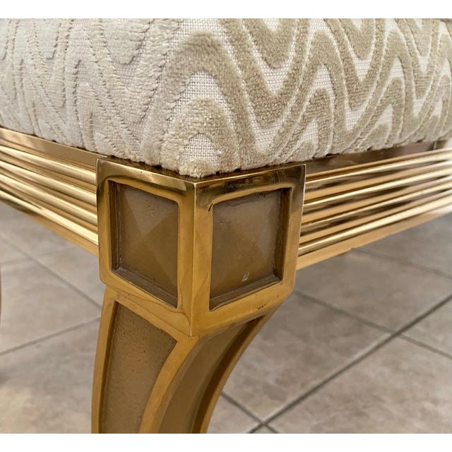 Cream 1970s Vintage Regency Style Bench For Sale - Image 8 of 13