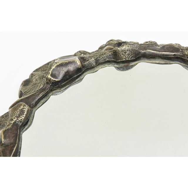 Vintage Resin Composition Mirrored Tray Brutalist Style Restored For Sale - Image 4 of 11