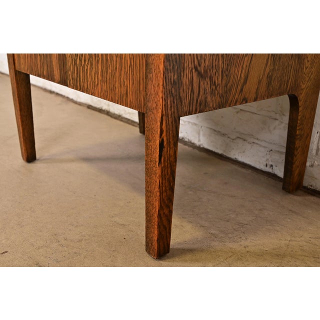 Stickley Brothers Style Antique Mission Tiger Oak Arts & Crafts Music Cabinet, Circa 1900 For Sale - Image 9 of 14