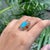 14k Yellow Gold 6.68ct Oval Turquoise Cocktail Ring Size 6.5 With Sapphire & Diamond For Sale In New York - Image 6 of 16