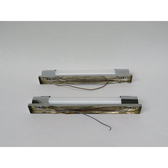 Art Deco Chrome-Plated Wall Sconces, Set of 2 For Sale - Image 9 of 12