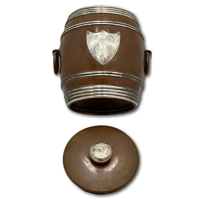 Fine Quality Antique American Solid Bronze and Sterling Silver 3 Piece Tobacco Humidor Smoking Set Circa 1890s For Sale - Image 11 of 18