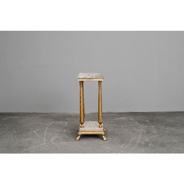 Antique-Style Flower Pedestal with Marble For Sale - Image 4 of 18