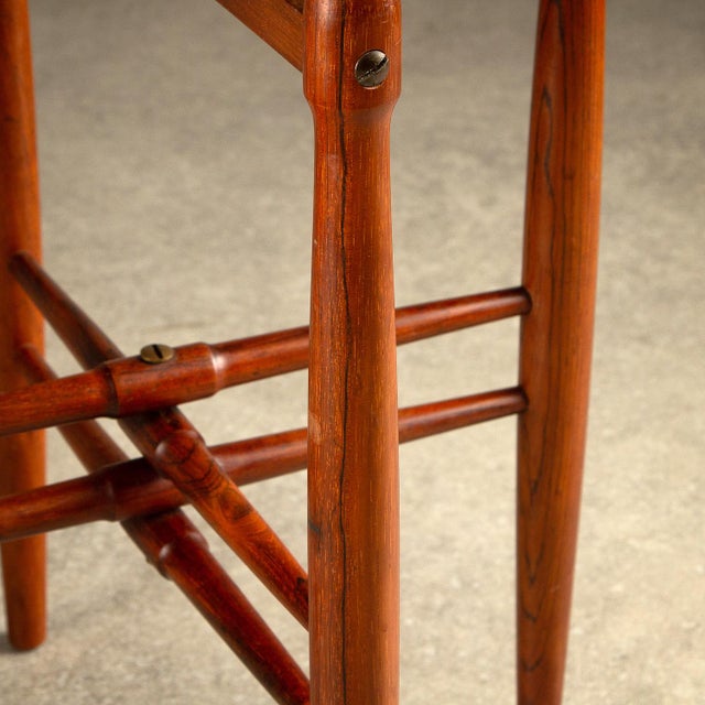 Brown Teak and Ceramic Side Table by Poul Hundevad and Jørgen Mogensen, Denmark, 1960s For Sale - Image 8 of 17