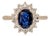 1.4ct Princess Diana Style Sapphire Diamond Halo Ring: Solid 14k Gold, Oval 8x6m, Size 6.75 For Sale