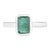 Natural Emerald Bezel Set Solitaire Ring in 925 Sterling Silver - Size 7.5 For Sale