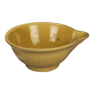 15" Antique Americana Yelloware Batter Bowl For Sale