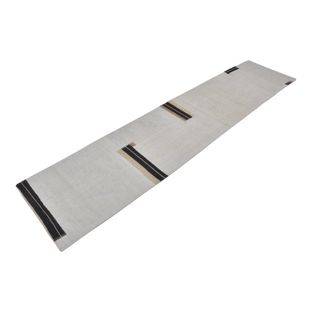 Black & White Neatral Vintage Runner For Sale