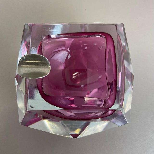 Italian Pink Diamond Bowl Ashtray from Flavio Poli, 1970s For Sale - Image 11 of 18