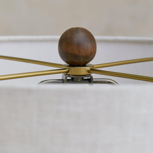 French Wood Table Lamp Attributed to Charles Dudouyt, 1950 For Sale In Chicago - Image 6 of 6