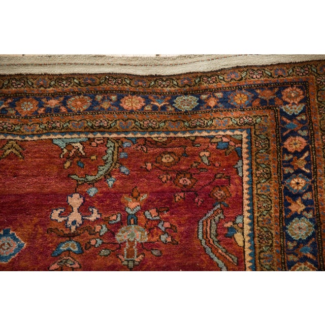 1930s Vintage Persian Sarouk Floral Abrashed Wool Rug For Sale - Image 12 of 13
