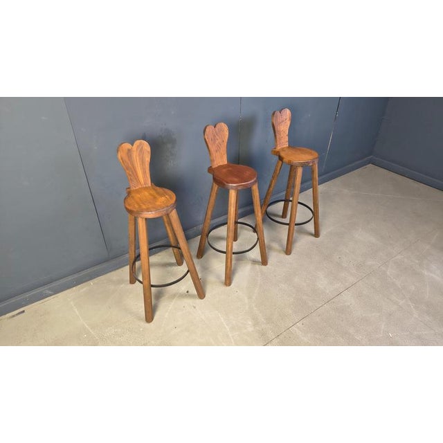 Vintage Brutalist Bar Stools, 1960s, Set of 3 For Sale - Image 8 of 12